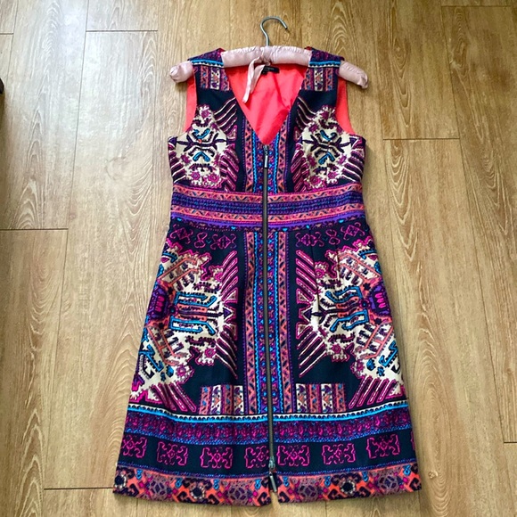 Nanette Lepore Aztec Print Zip Front Dress. Size-4 - Picture 1 of 12